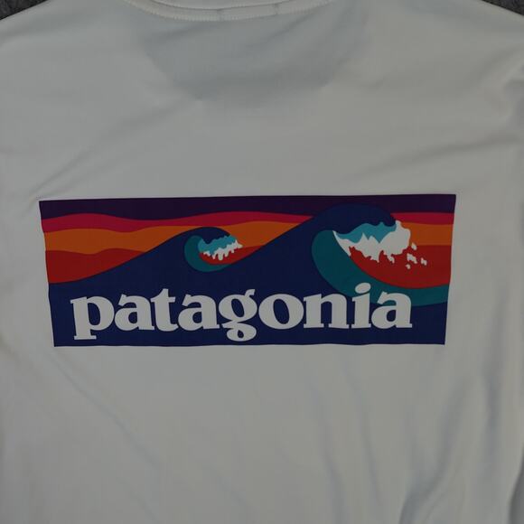 Patagonia Shirt Mens Small Capilene Cool Daily Graphic Short Sleeve UPF White - Picture 4 of 8